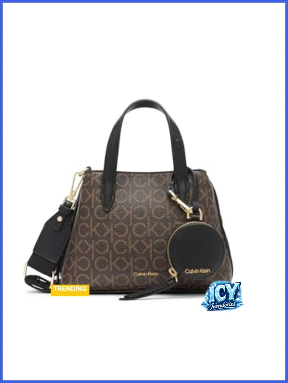 Vegan Leather 2-in-1 Mini Satchel Crossbody Bag with Removable Coin Purse